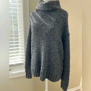 [M]Abercrombie & Fitch  Dark Gray Chunky Knit Turtleneck Sweater
